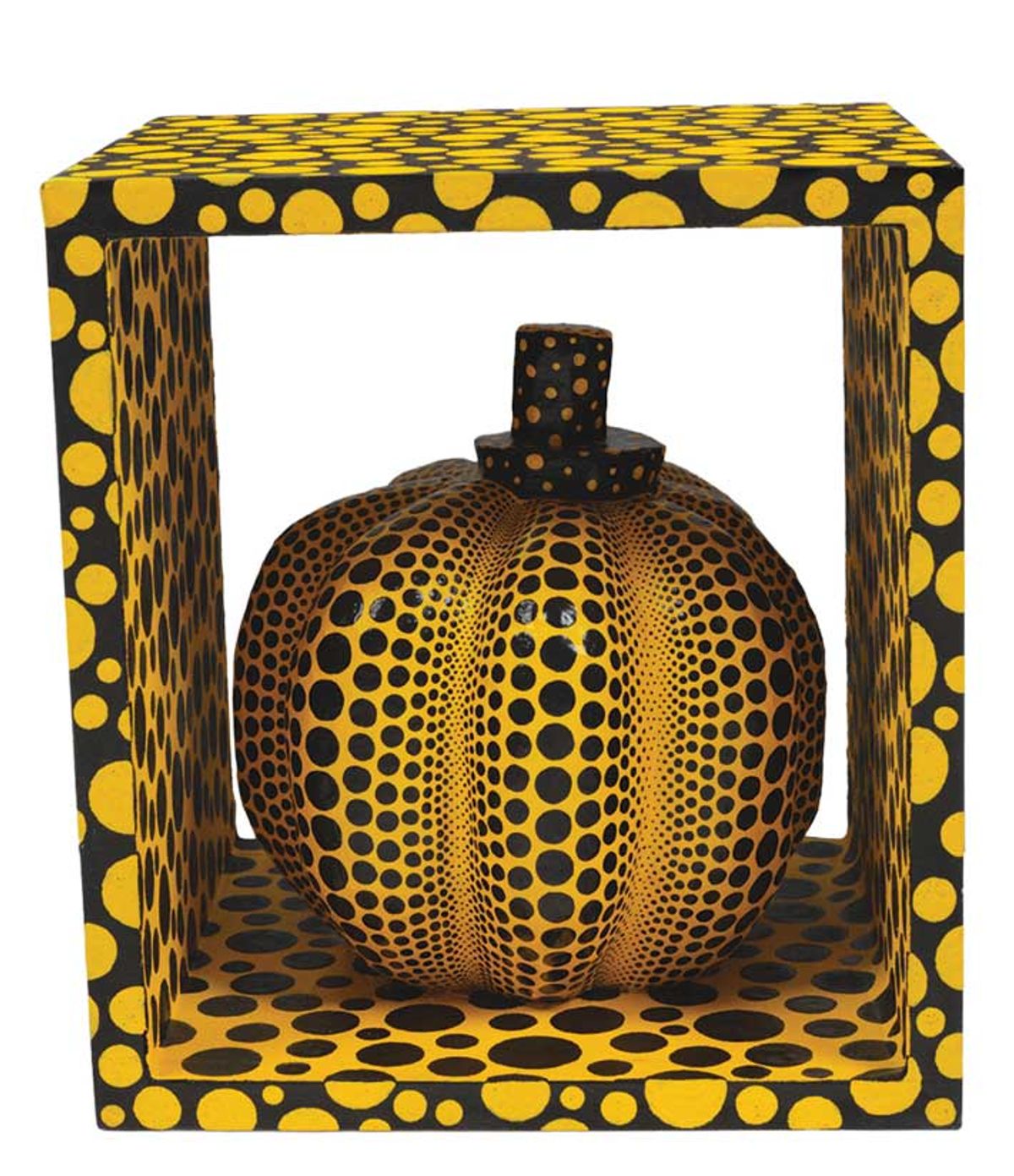 Pumpkin (1999) by Yayoi Kusama, one of more than two dozen artists in Thirty Years: Written with a Splash of Blood at Blum

© the artist. Courtesy Blum Gallery