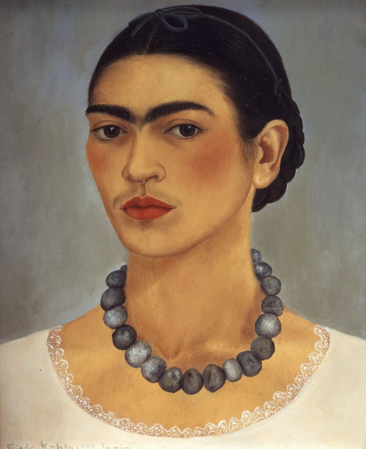 Frida Kahlo’s Self-Portrait with Necklace (1933) © 2026 Banco de México Diego Rivera Frida Kahlo Museums Trust, Mexico, D.F. / VEGAP. Photo: Gerardo Suter