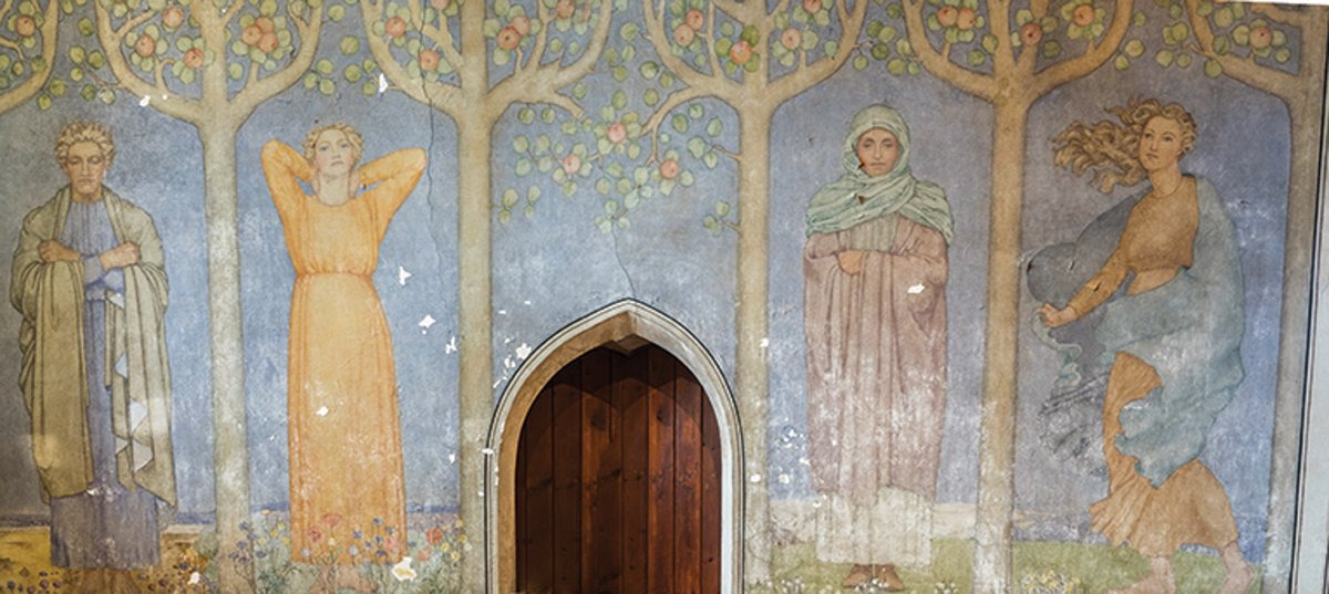 Amateur artist Kitty Milroy painted this intriguing mural a century ago Photo: Richard Heath; courtesy of St Marks church, Upper Hale
