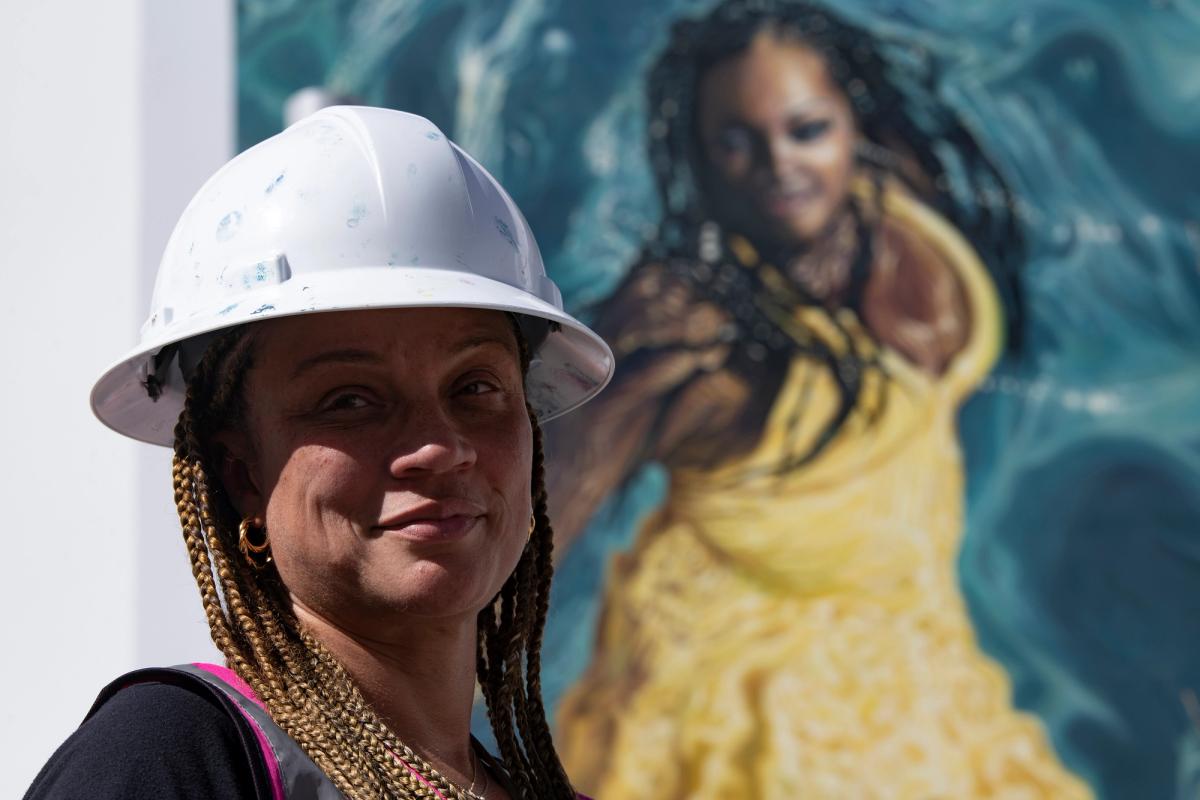 Calida Rawles’s mural makes waves at Inglewood's new SoFi Stadium