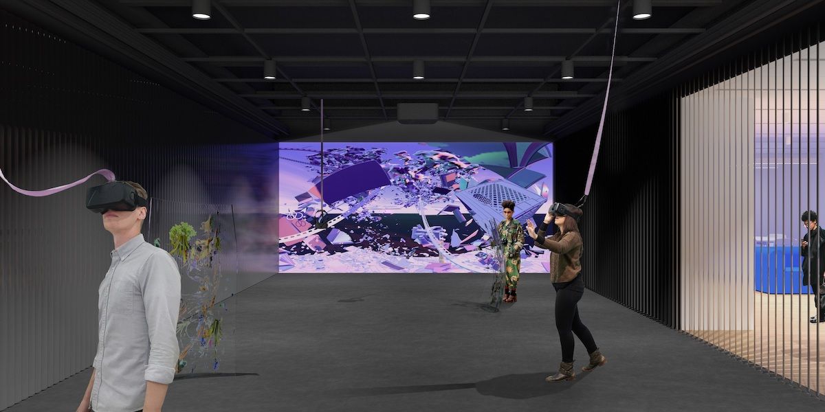 Simulation of art inspired by the work of New Inc fellow's Rachel Rossin Leong Leong