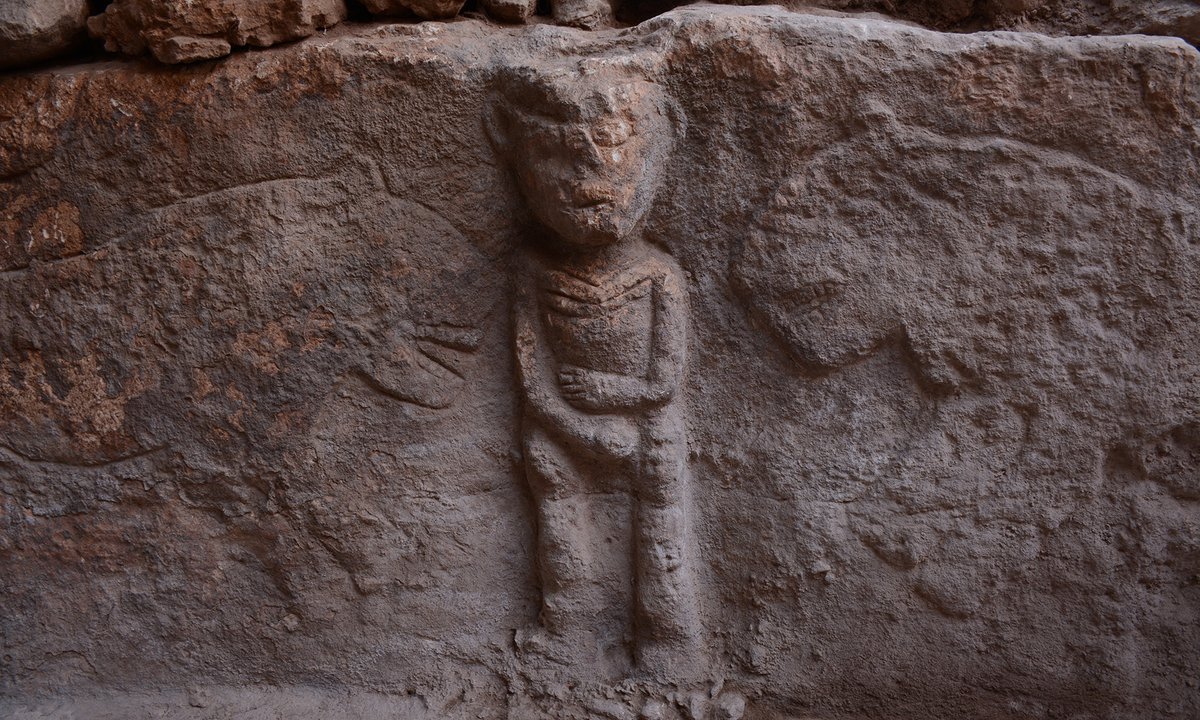 Carving of man holding his penis and surrounded by leopards is oldest identified depiction of a story scene, archaeologists say Carving of man holding his penis and surrounded by leopards is oldest identified depiction of a story scene, archaeologists say