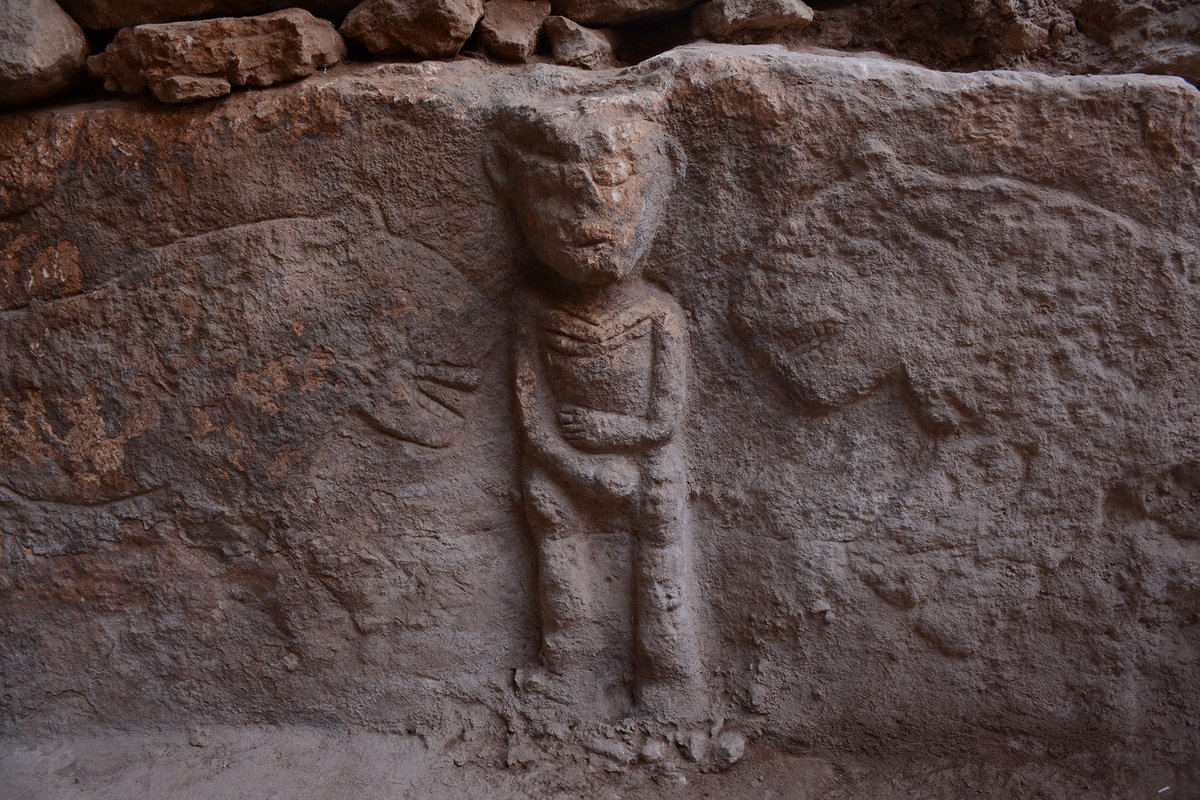 A panel carved into a Neolithic bench in Turkey may be the earliest known depiction of a narrative scene.
Photo: Eylem Özdoğan