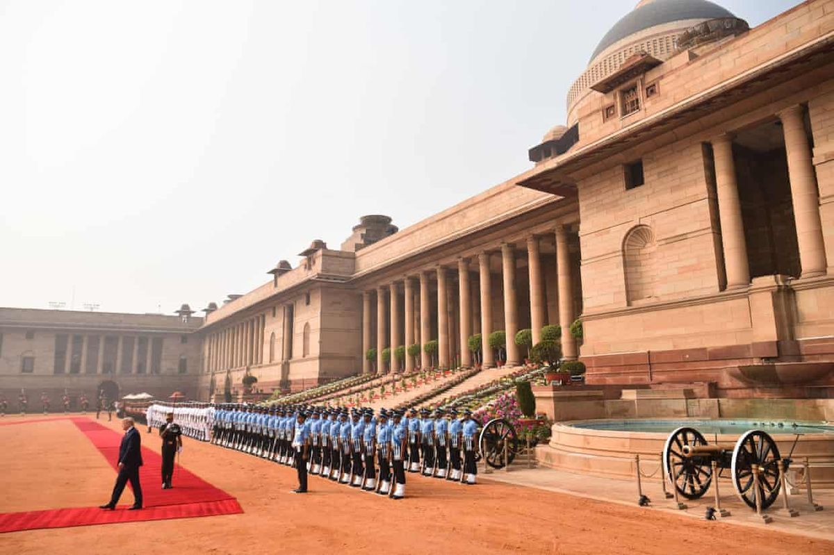 India's presidential palace, shown during a visit from Donald Trump in 2018 Photograph: Mandel Ngan/AFP via Getty Images