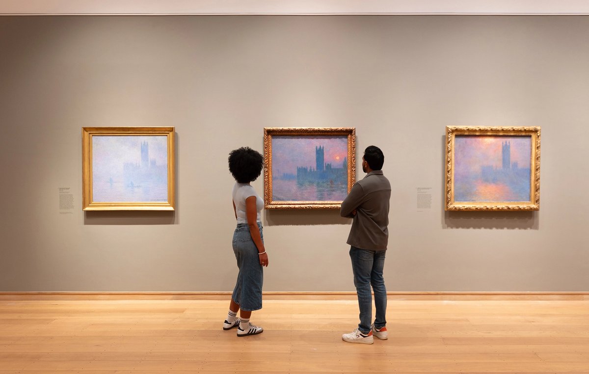 Long view: the Courtauld show brought together 21 of Monet’s London paintings, 18 of which had been intended for a 1905 exhibition that did not take place © Fergus Carmichael