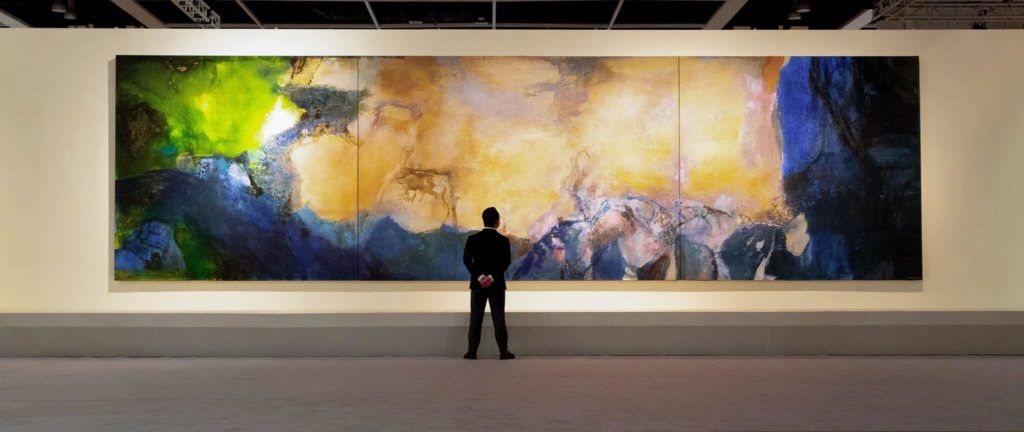 Zao Wou-Ki's triptych, Juin-Octobre 1985, set three records at Sotheby's Hong Kong when it sold for $65m in October 2018. Sotheby's