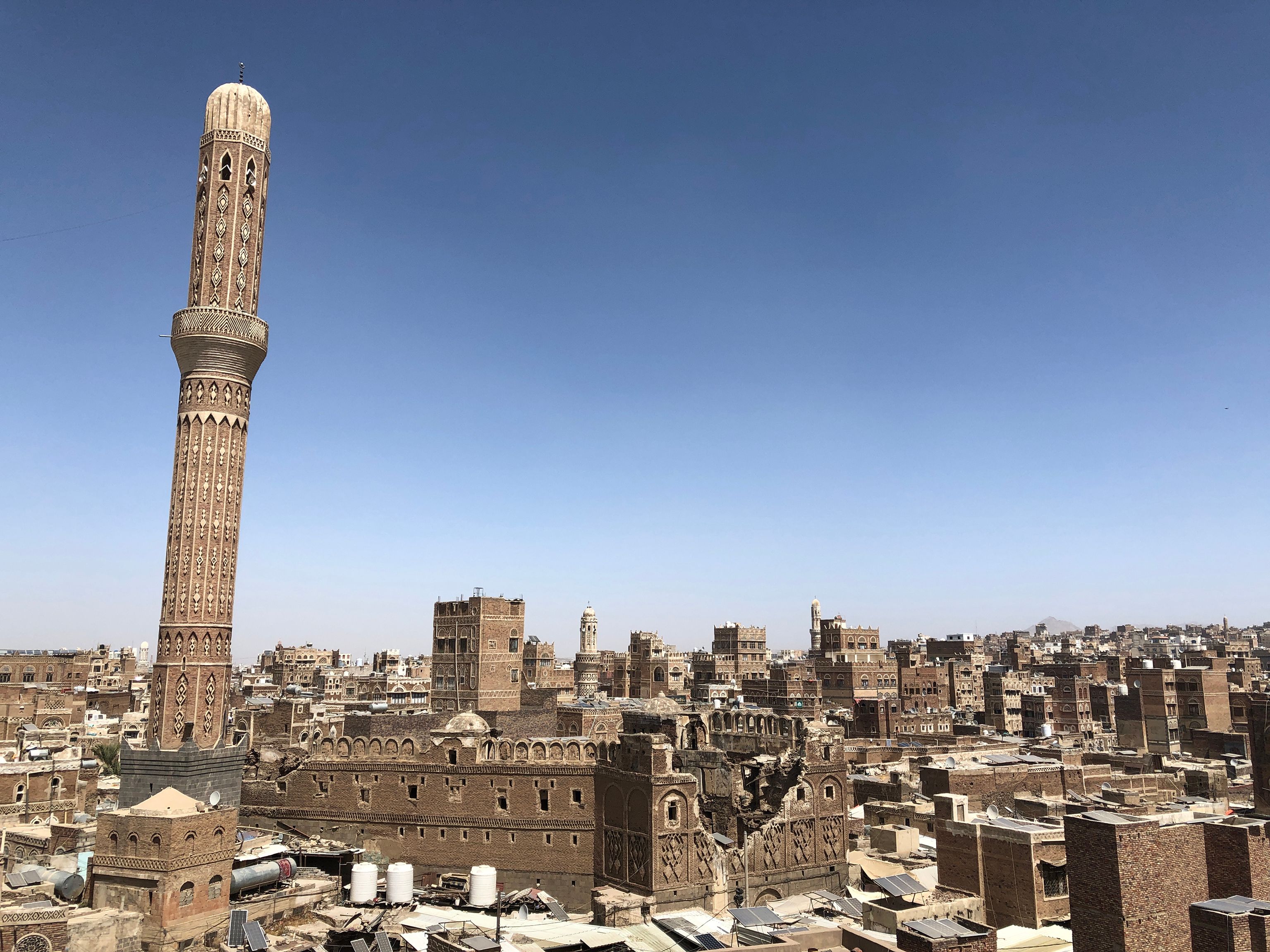 Sana’a, a Unesco World Heritage sitethat has been continuously inhabited for more than 2,500 years, has been badly damaged in the war © Brent E. Huffman