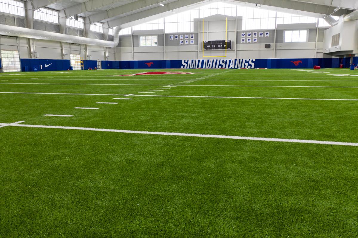The field at Armstrong Fieldhouse, Southern Methodist University Photo courtesy of SMU, Eric Clement