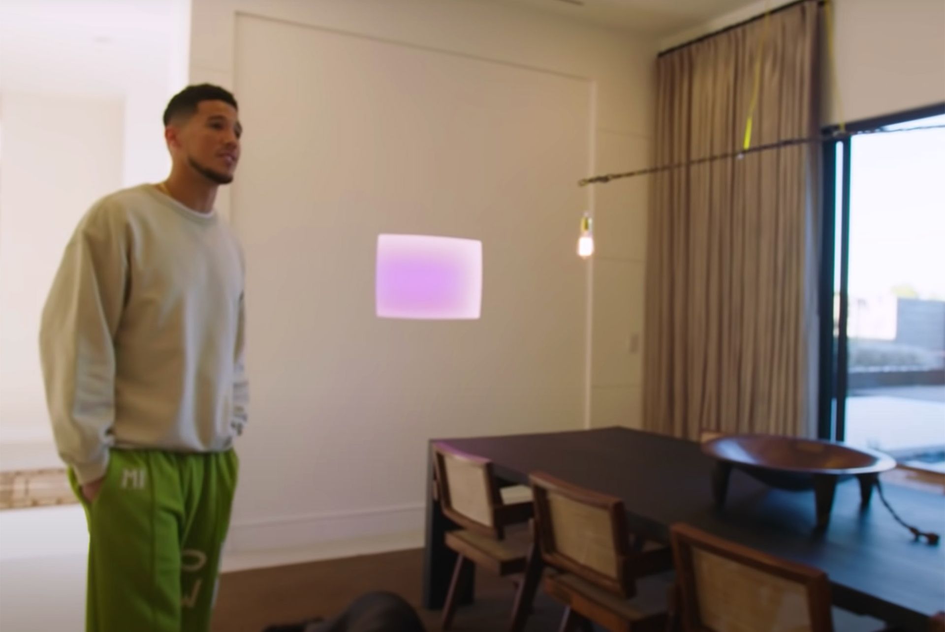 Devin Booker and his James Turrell installation Screenshot via YouTube