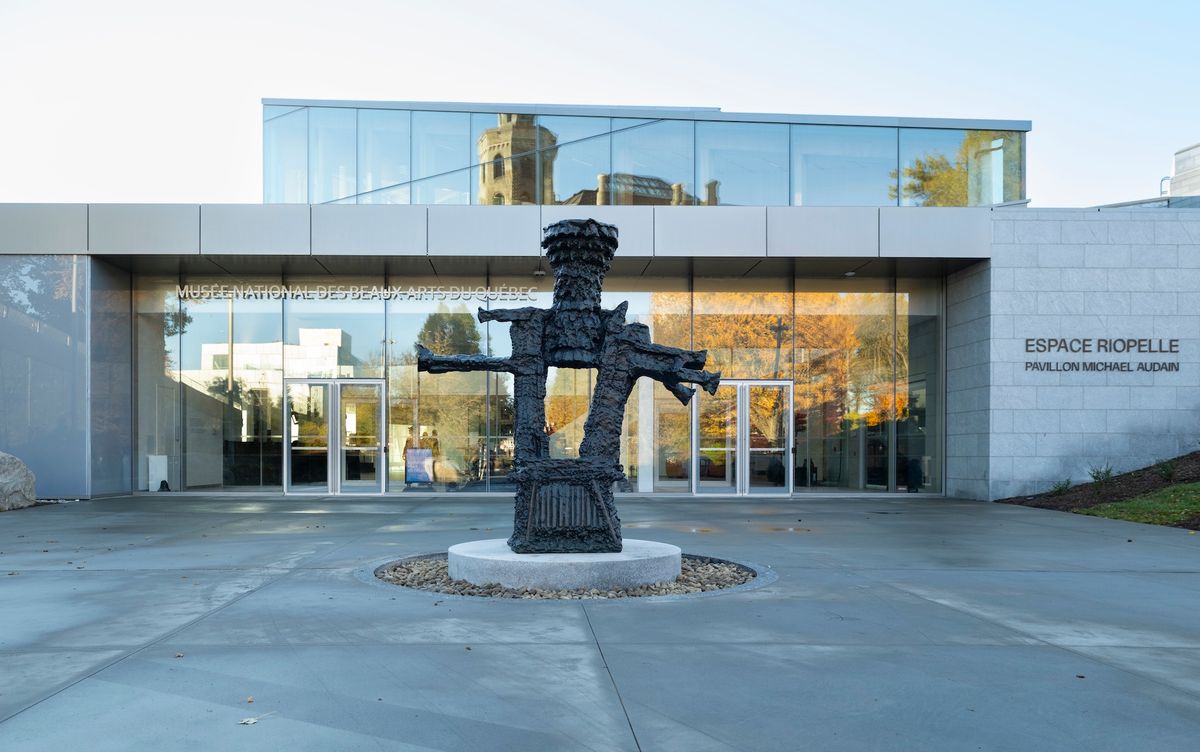 Jean Paul Riopelle’s The Tower (1969-70) greets visitors at the entrance to the new Espace Riopelle-Michael Audain Pavilion, Musée National des Beaux-Arts du Québec, Canada Photo: David Cannon, MNBAQ; © Estate of Jean Paul Riopelle / CARCC, Ottawa, 2026