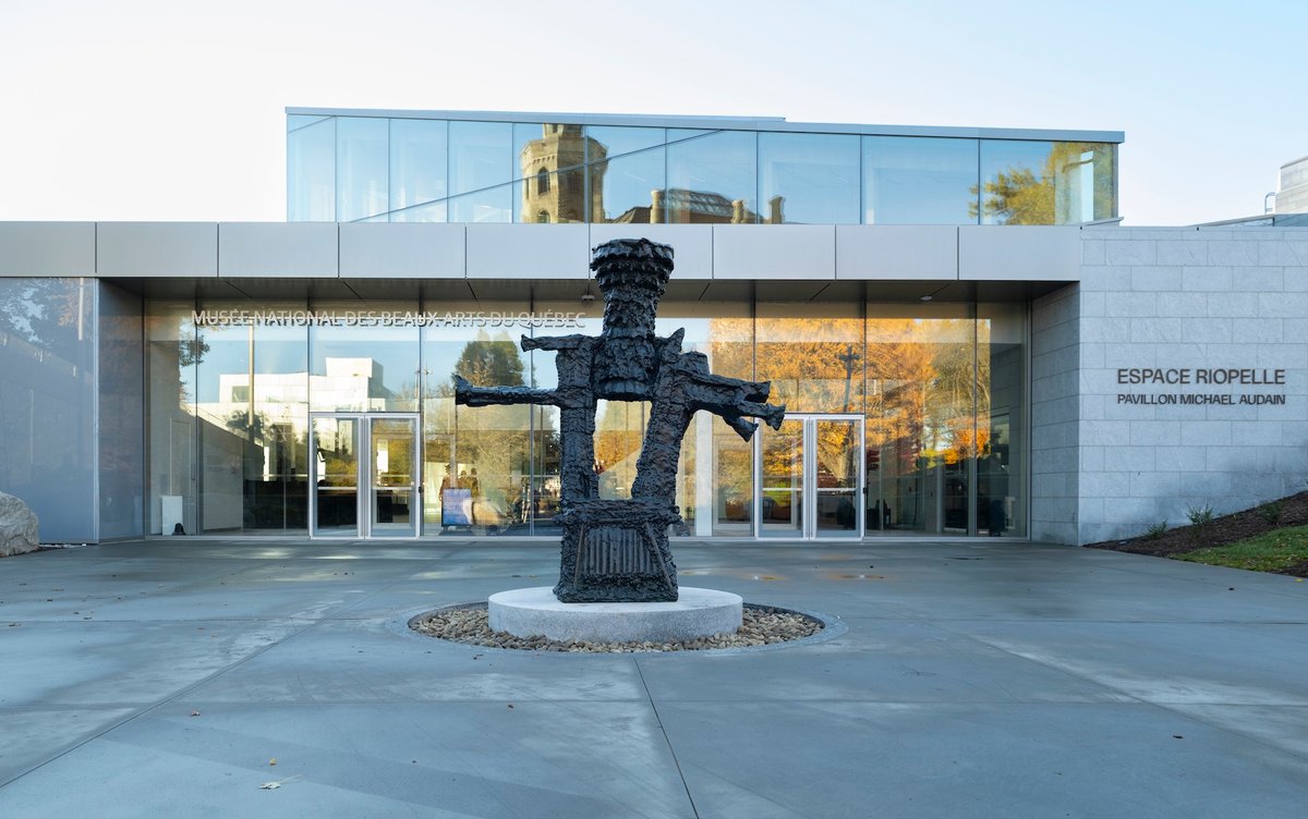 Jean Paul Riopelle’s The Tower (1969-70) greets visitors at the entrance to the new Espace Riopelle-Michael Audain Pavilion, Musée National des Beaux-Arts du Québec, Canada Photo: David Cannon, MNBAQ; © Estate of Jean Paul Riopelle / CARCC, Ottawa, 2026