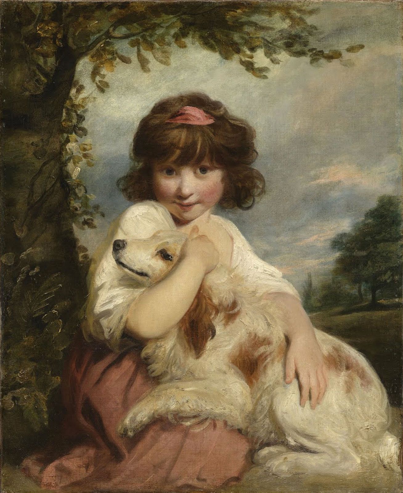 Art Recovery International alleges that Joshua Reynolds's the "Portrait of Miss Mathew, later Lady Elizabeth Mathew, sitting with her dog before a landscape" was stolen from the home of Sir Henry and Lady Price in Newick, East Sussex, in 1984 Courtesy of Art Recovery International