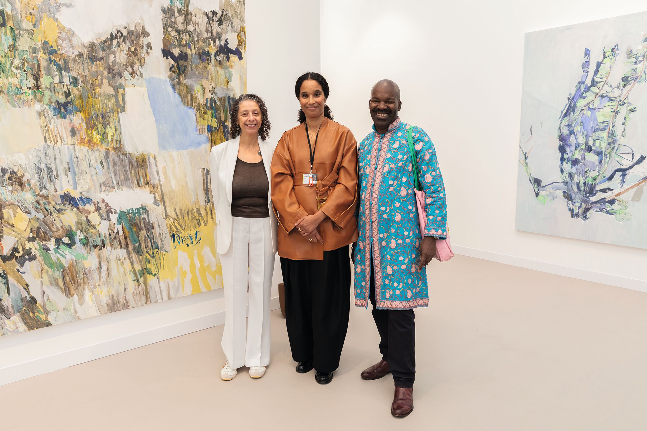 Gilane Tawadros, the director of the Whitechapel Gallery (left), Eva Langret, the director of Frieze Europe, Middle East and Africa (centre) and; David Dibosa, the chair of the Whitechapel Gallery Photo: David Owens