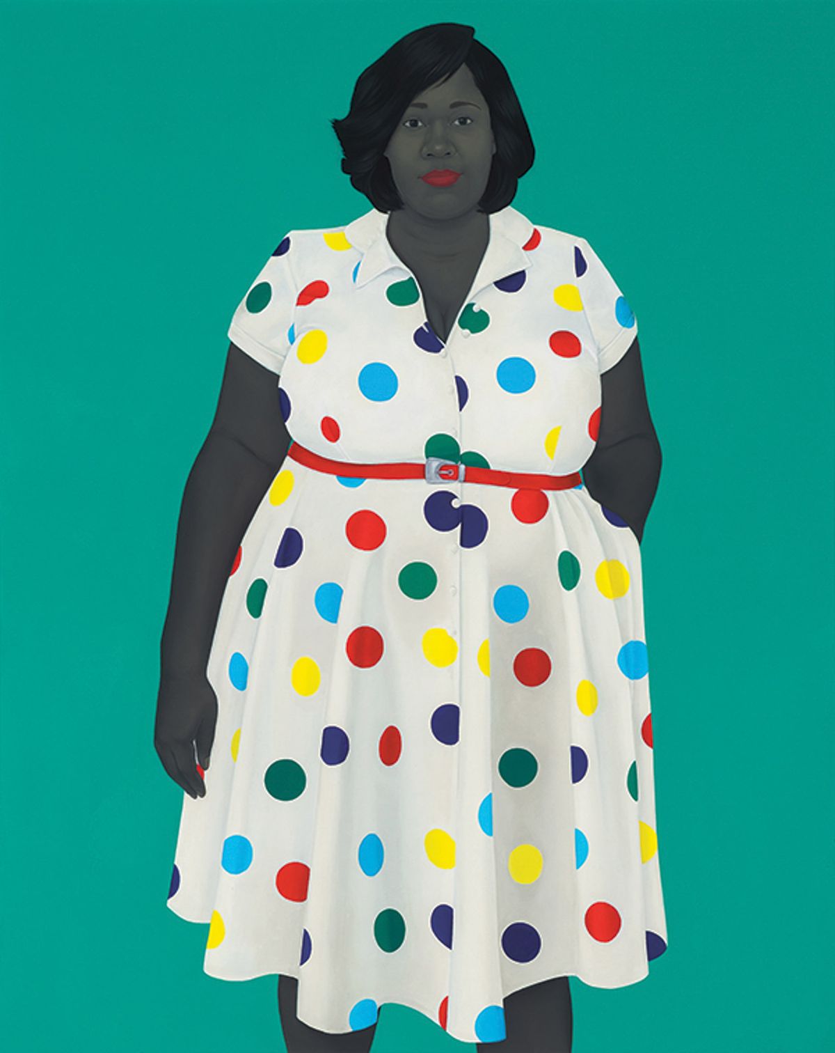The Girl Next Door (2019) is among Sherald’s series of large canvases © Amy Sherald Courtesy the artist and Hauser & Wirth Photo: Joseph Hyde