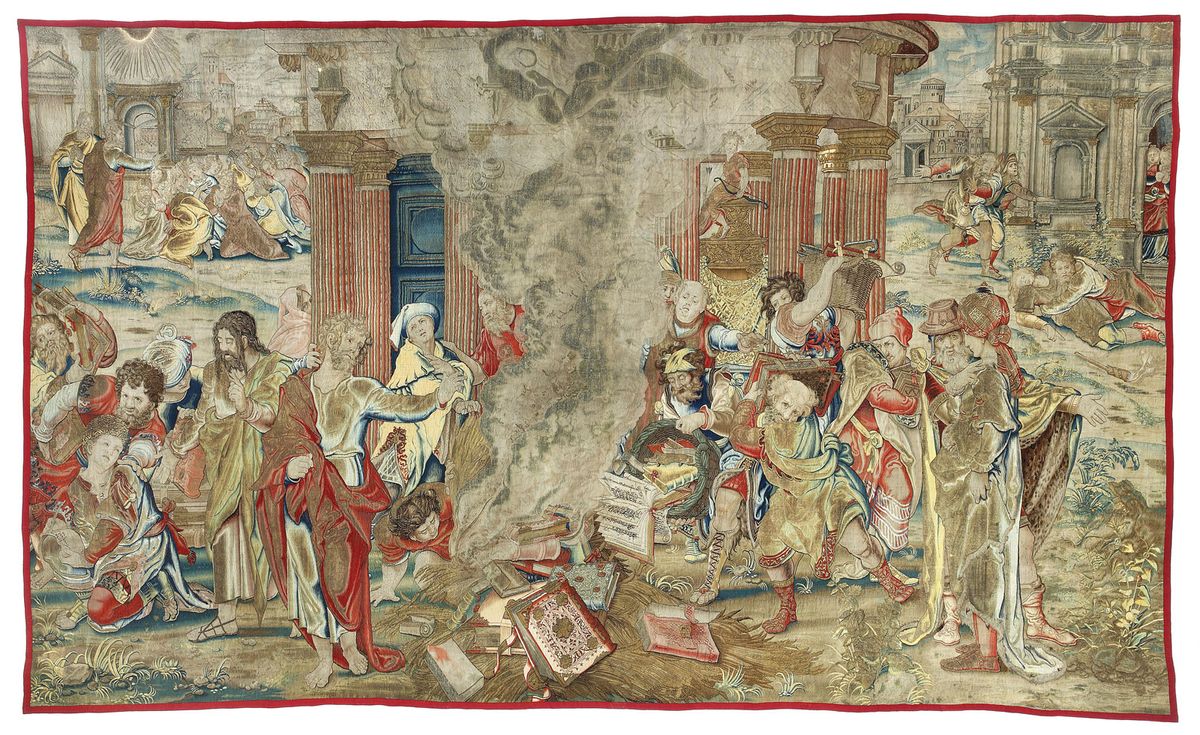 Henry VIII commissioned the tapestry during the Dissolution of the Monasteries 