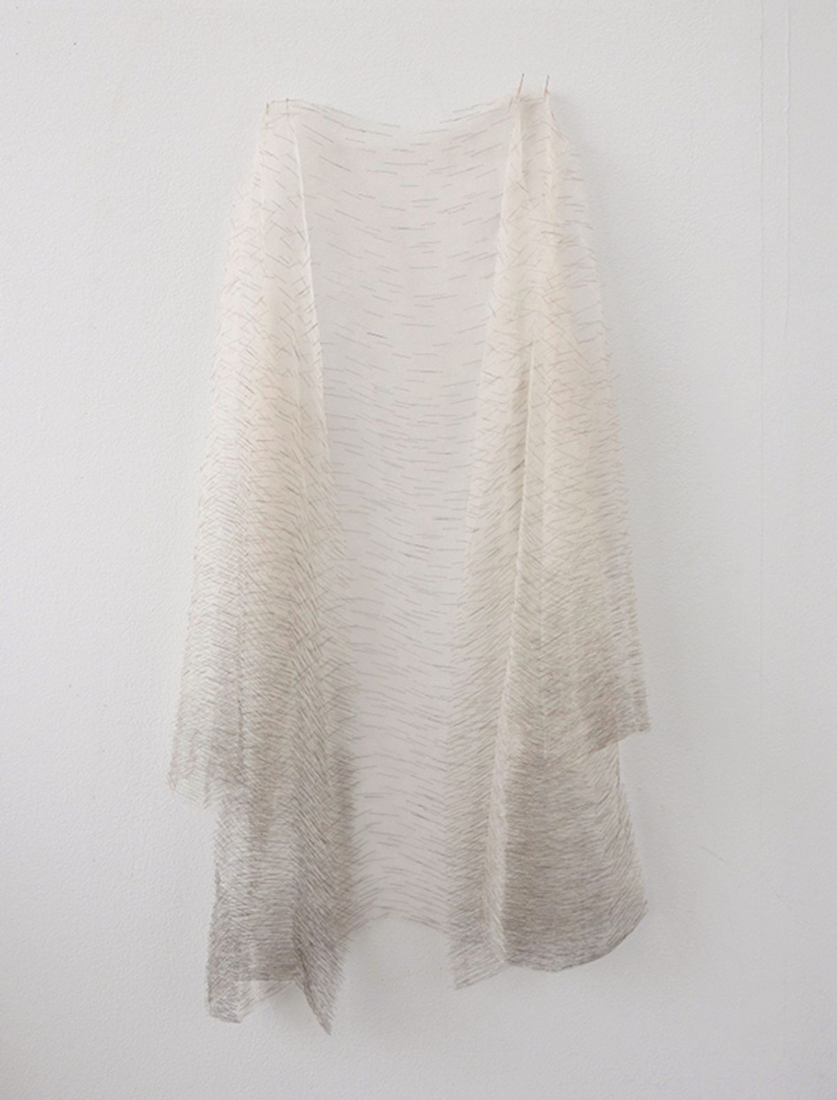 In Disremembered X (2020/21), Salcedo used thousands of needles to give the raw silk sculptures an ethereal quality Photo: Oscar Monsalve; © Doris Salcedo