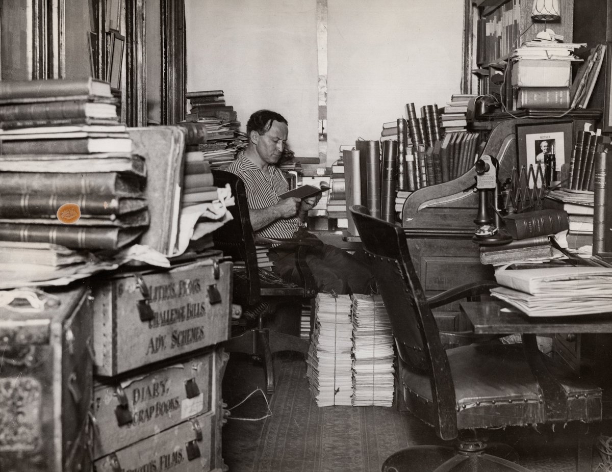Unidentified photographer, Houdini in his home office, around 1925 Courtesy of the Ken Trombly Collection