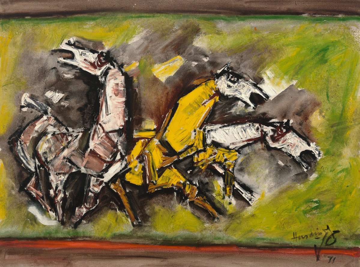 Maqbool Fida Husain’s Untitled (Horses) (1971)
Courtesy Christie’s