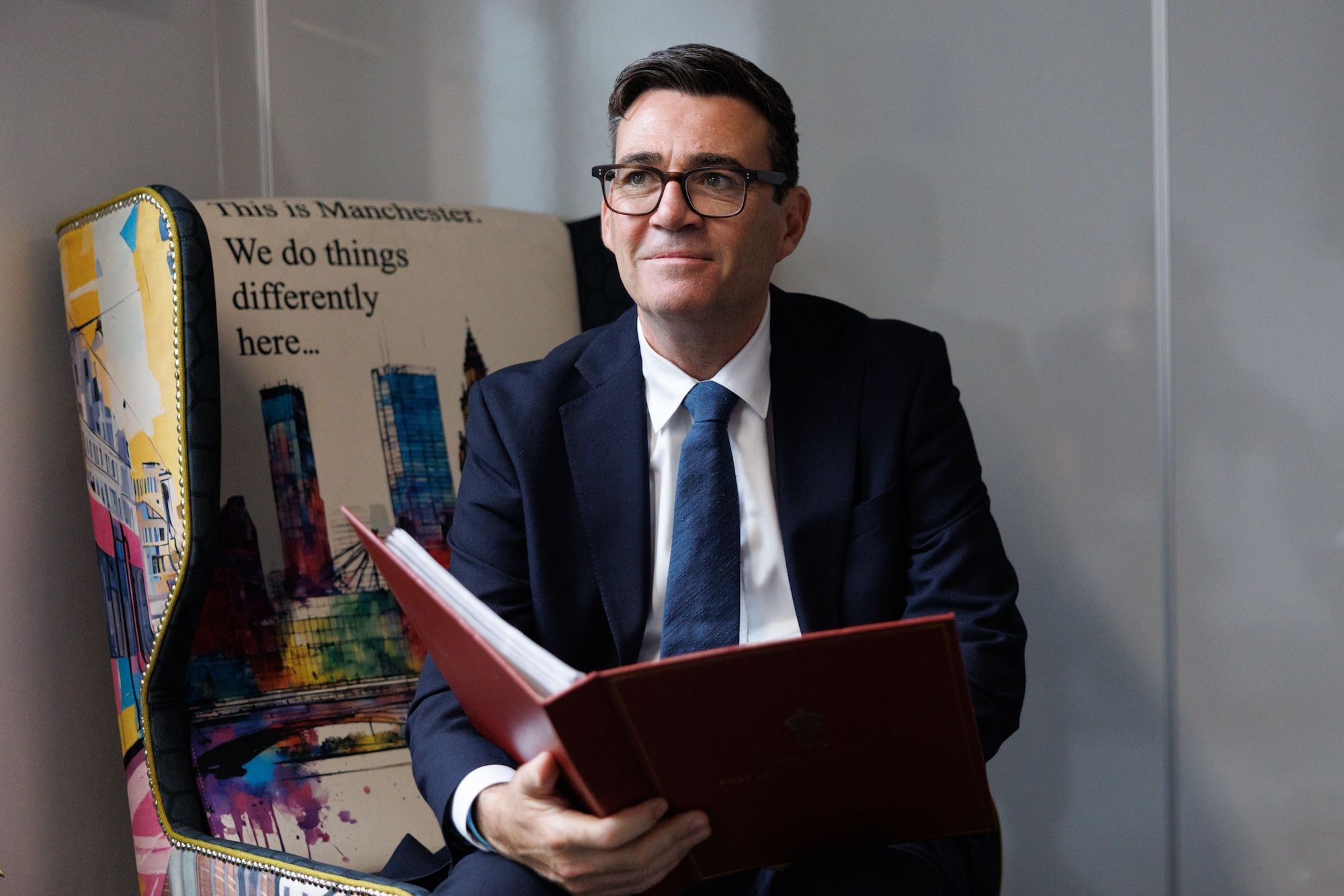 UK Prime Minister Andy Burnham works at his No10 North office in Manchester Picture by Simon Dawson / No 10 Downing Street / via Flickr
