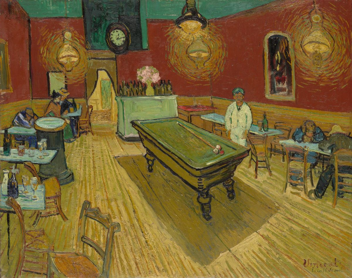Van Gogh’s The Night Café (September 1888) 
Credit: Yale University Art Gallery, New Haven; Bequest of Stephen Carlton Clark, BA 1903