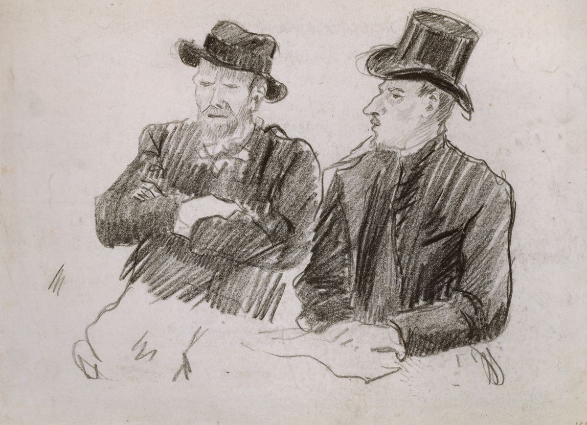 Lucien Pissarro, Vincent van Gogh in Conversation (1887) © Ashmolean Museum, University of Oxford