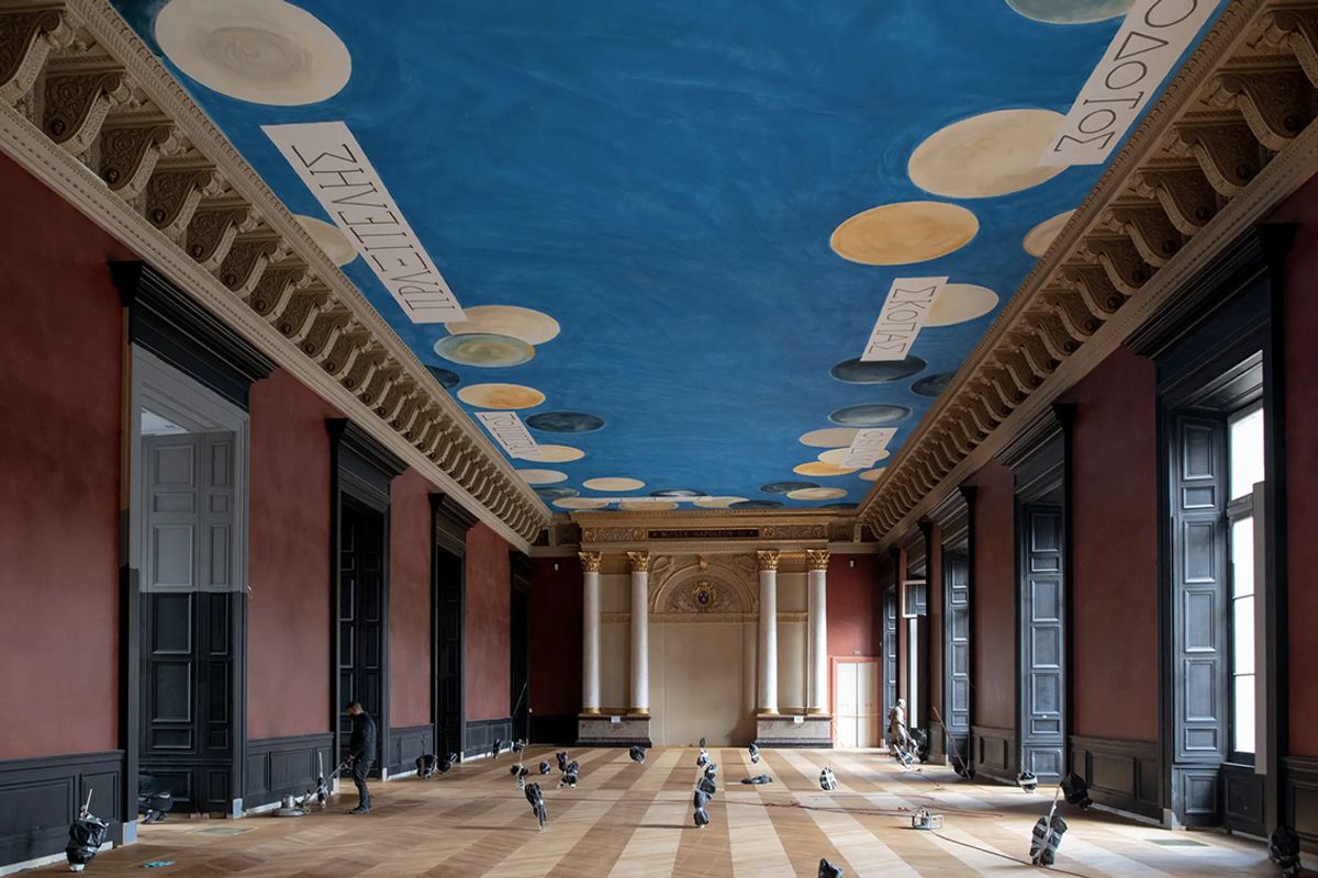 The newly repainted Salle des Bronzes at the Louvre in Paris in March 2021 Image: Dmitry Kostyukov/The New York Times) / Redux / eyevine