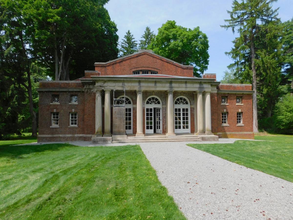 The historic pool building of Lyndhurst Mansion in Tarrytown, New York Photo: Courtesy of Gina Levay for Lyndhurst, a site of the National Trust for Historic Preservation