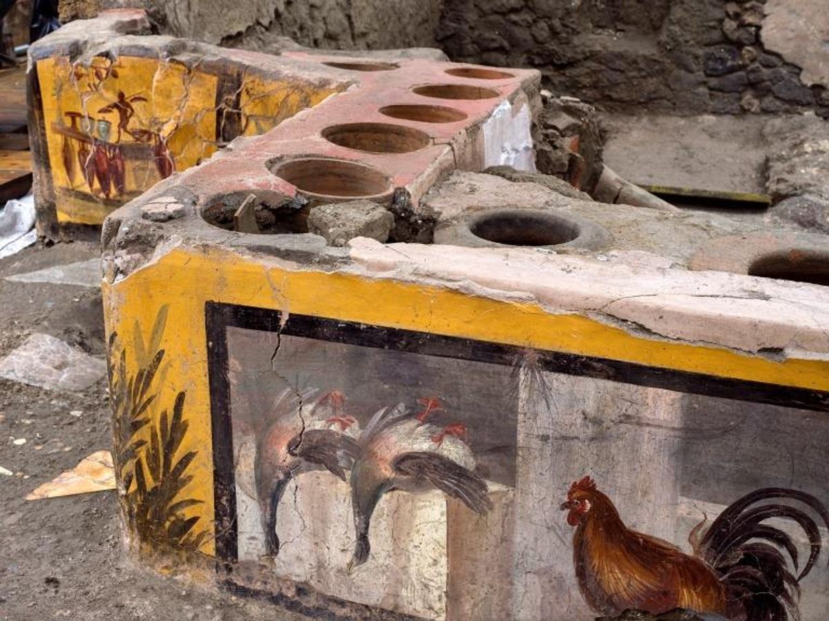 The Thermopolium of Regio V, one of the snack bars at Pompeii Courtesy of the Archaeological Park of Pompeii