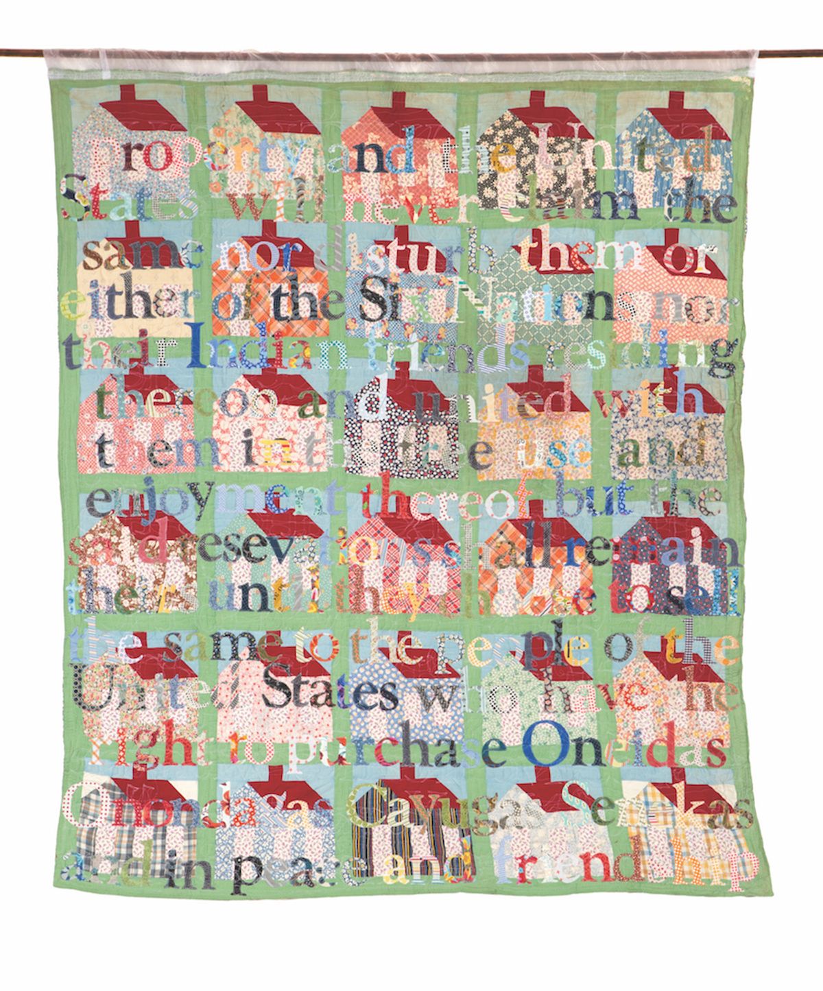 Ojibwe-American artist Gina Adams’s quilts memorialise broken treaties Photo: courtesy of Accola Griefen Fine Art. © Aaron Paden