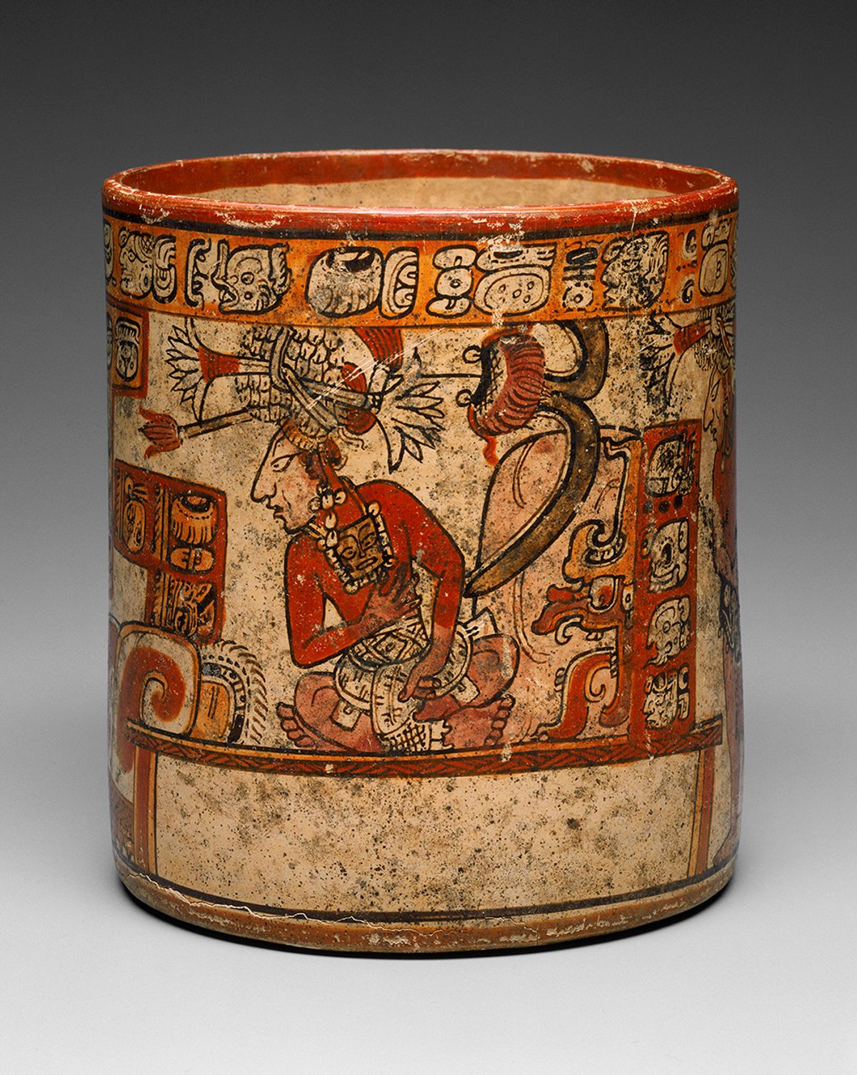 Plant power: Maya cylinder vase (AD700-800) showing a king wearing a water lily headdress
Photo: © Museum of Fine Arts, Boston