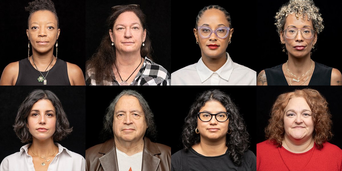 The winners of the 2025 Rakin Prizes. Top row, left to right: Tempestt Hazel, America Meredith, Jessica Lynne and J Wortham. Bottom row, left to right: Nicole Martinez, Paul Chaat Smith, Eva Recinos and Brandy McConnell. All photos by Kevin J. Miyazaki