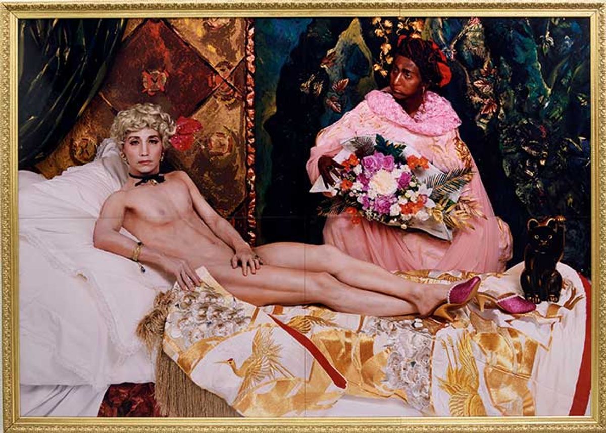 Yasumasa Morimura’s Portrait (Futago) (1989) radically appropriates Manet’s Olympia (1863)

Shigeo Muto 