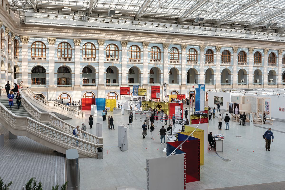 The 2020 edition of the fair, pictured here, included galleries from the whole of Europe; this year, almost all are local

Courtesy of Cosmoscow

