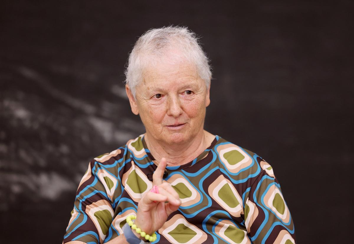 The work Fuck abstraction! refers to crimes committed in Ukraine during the Russian invasion, according to Cahn (pictured)—critics say it promotes paedophilia 
Photo: Oliver Berg/dpa/Alamy Live News