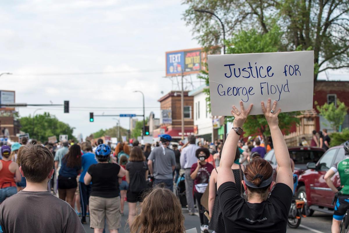 On 26 May 2020, people protested in Minneapolis against police violence after the death of George Floyd Photo: Fibonacci Blue