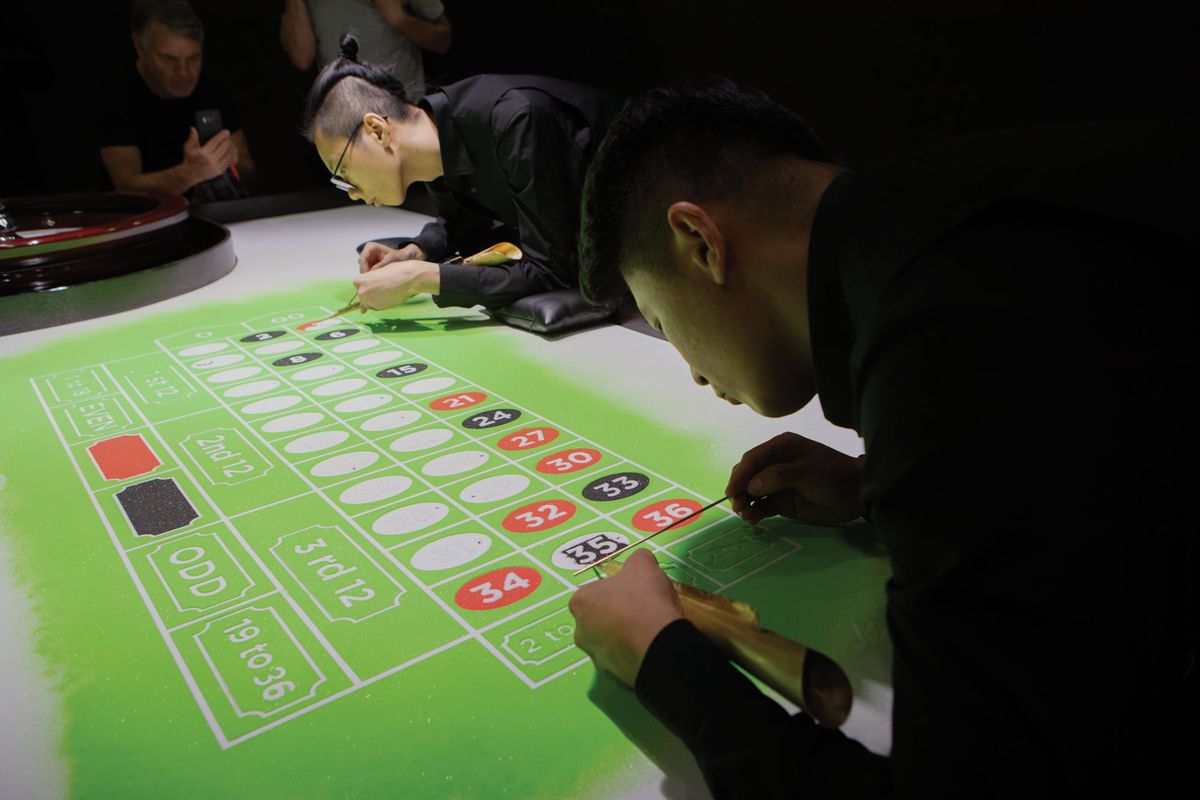 Do hold your breath while watching Xu Zhen's mesmerising sand performance Nirvana (2019) at Art Basel's Unlimited section David Owens