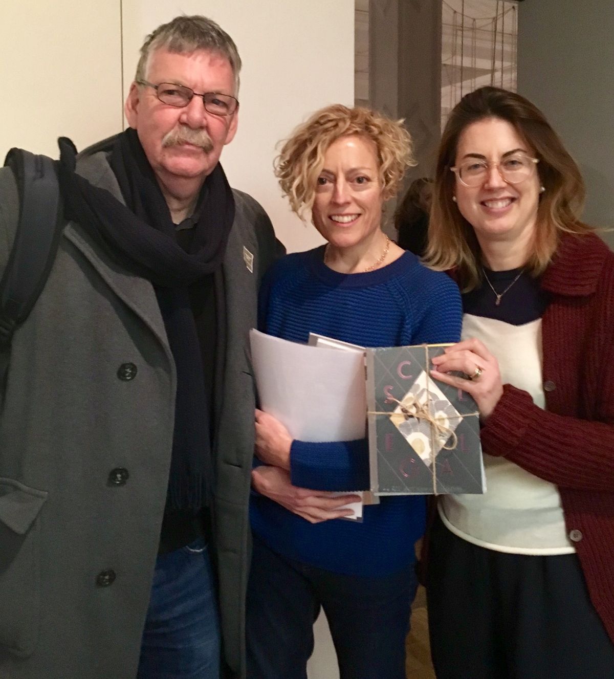 Artists John Stezaker and Georgie Hopton with the deputy director of London’s Institute of Contemporary Arts,  Katharine Stout Louisa Buck
