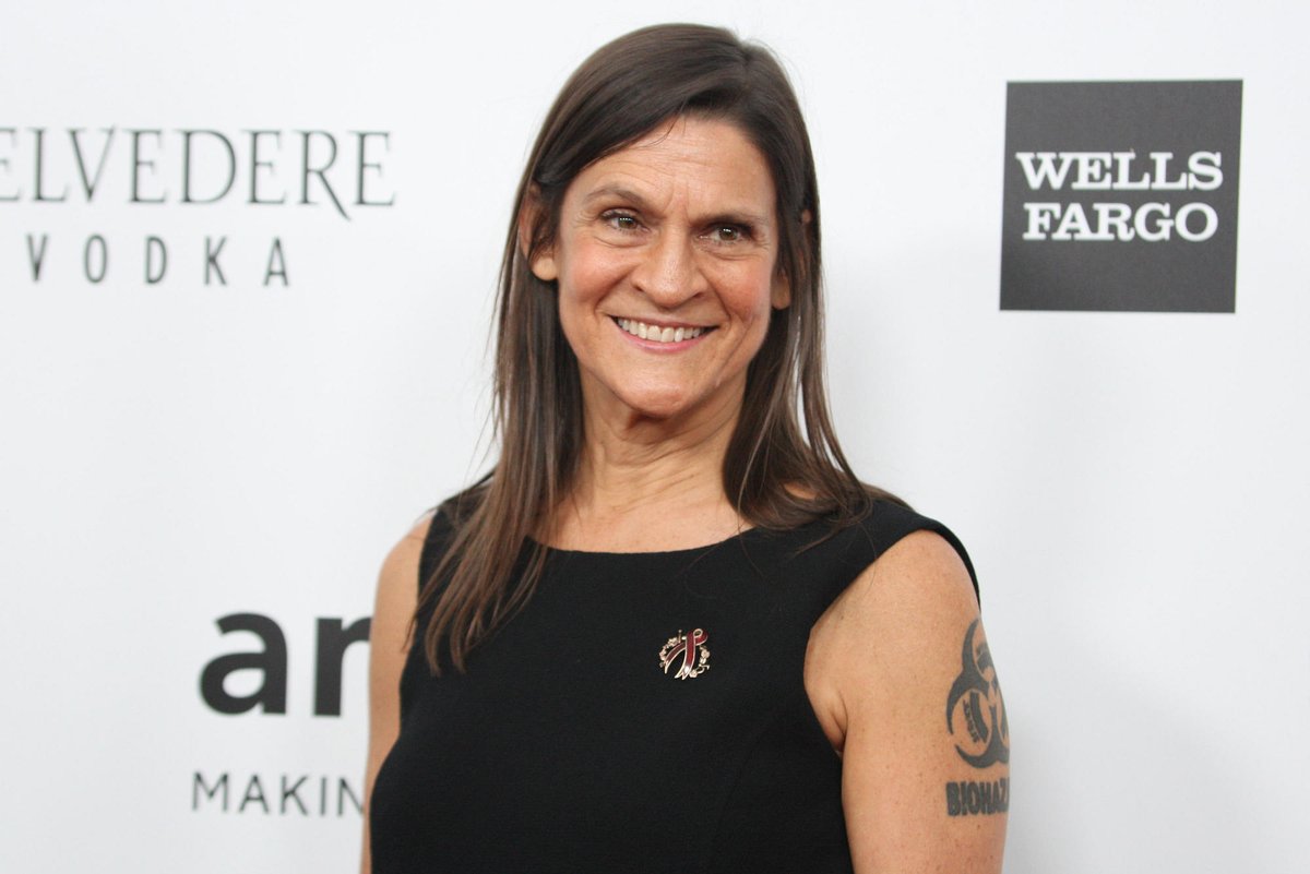 Philanthropist Aileen Getty, pictured here at a 2013 amfAR gala in Los Angeles, has funded climate activist groups such as Just Stop Oil, which glued their hands to the wall after throwing tomato soup over Vincent Van Gogh's Sunflowers (1888) at the National Gallery in London last week. Photo: WENN Rights Ltd / Alamy Stock Photo