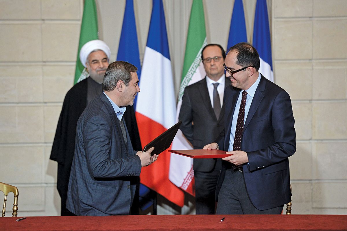 Jean-Luc Martinez (right), the Louvre’s director, signed an agreement with the Iranian government in 2016 tephane de Sakutin/AFP/Getty Images