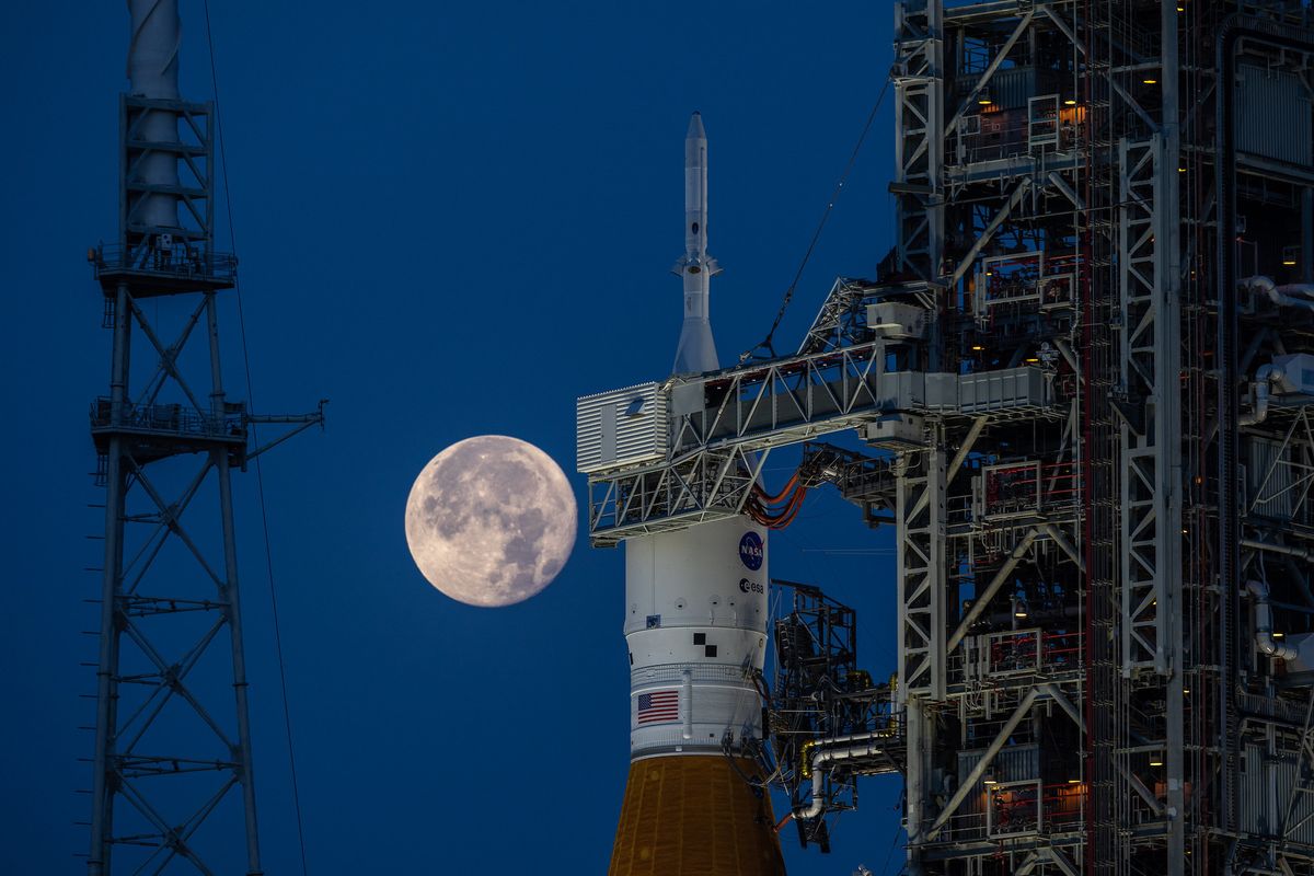 The moon as scene from Nasa's Kennedy Space Center in June 2022 Photo: NASA/Ben Smegelsky, via Flickr