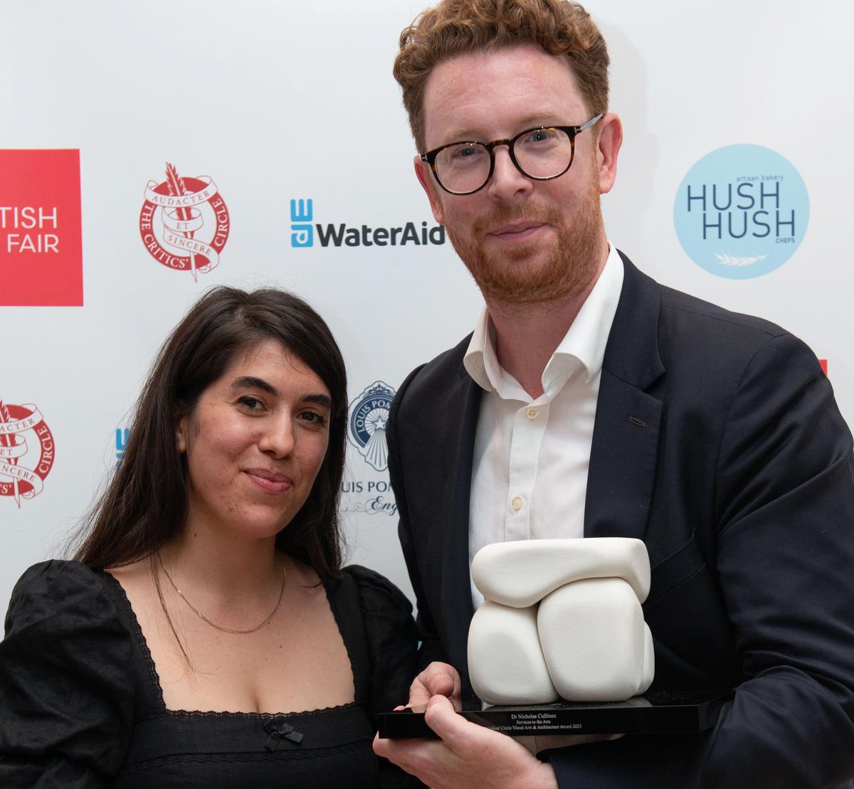Cullinan, who has been acknowledged for his work transforming the National Portrait Gallery, with this year's trophy designer, the artist Adi Adivani
Photo: Todd White Photography
