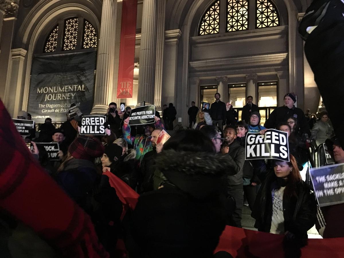 Prescription Addiction Intervention Now held a protest on the steps of the Metropolitan Museum of Art Gabriella Angeleti