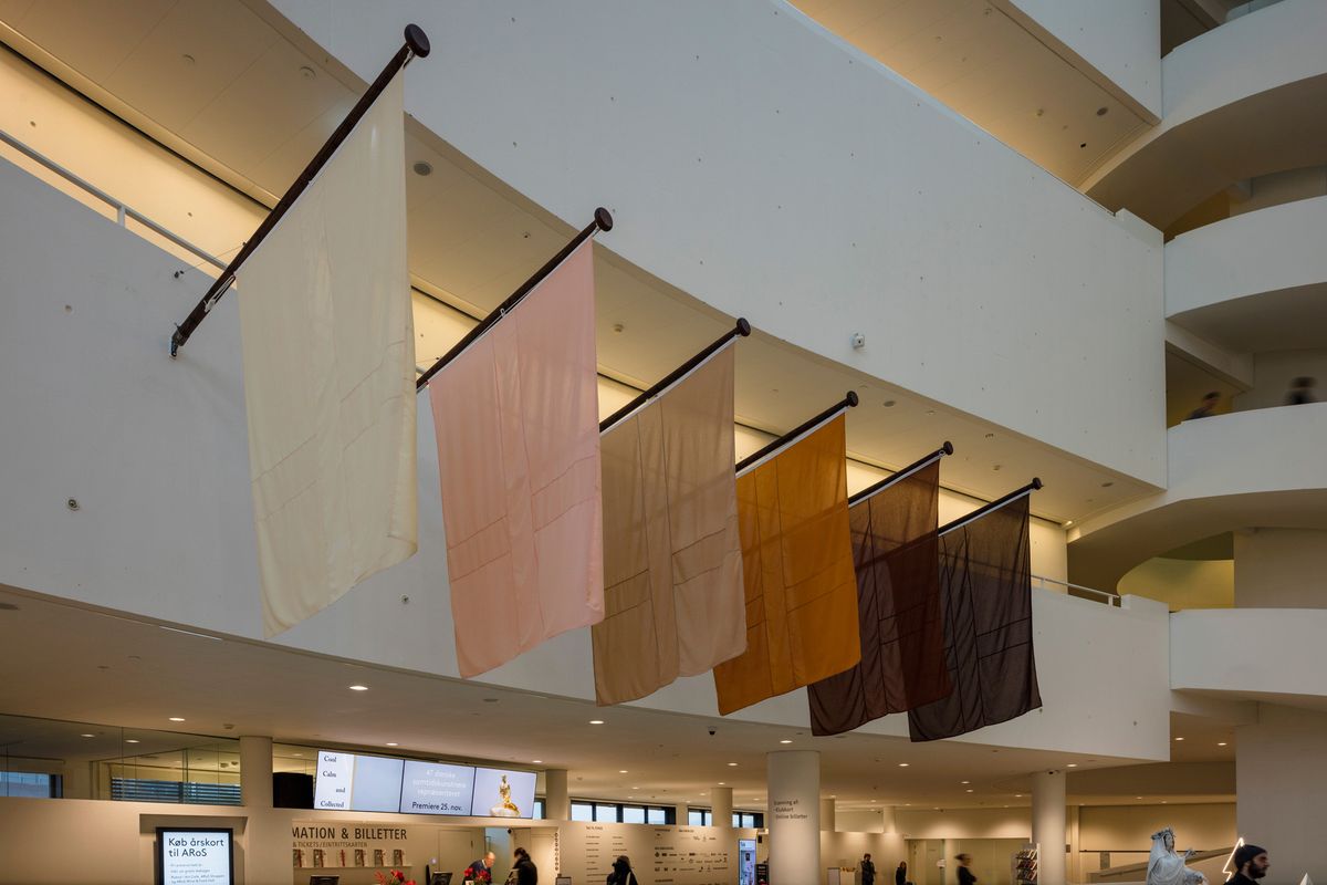 Hesselholdt & Mejlvang’s flag series Native, Exotic, Normal / State of Emergency (2017) was in the group show Cool, Calm and Collected at Aros Aarhus Art Museum © Anders Sune Berg