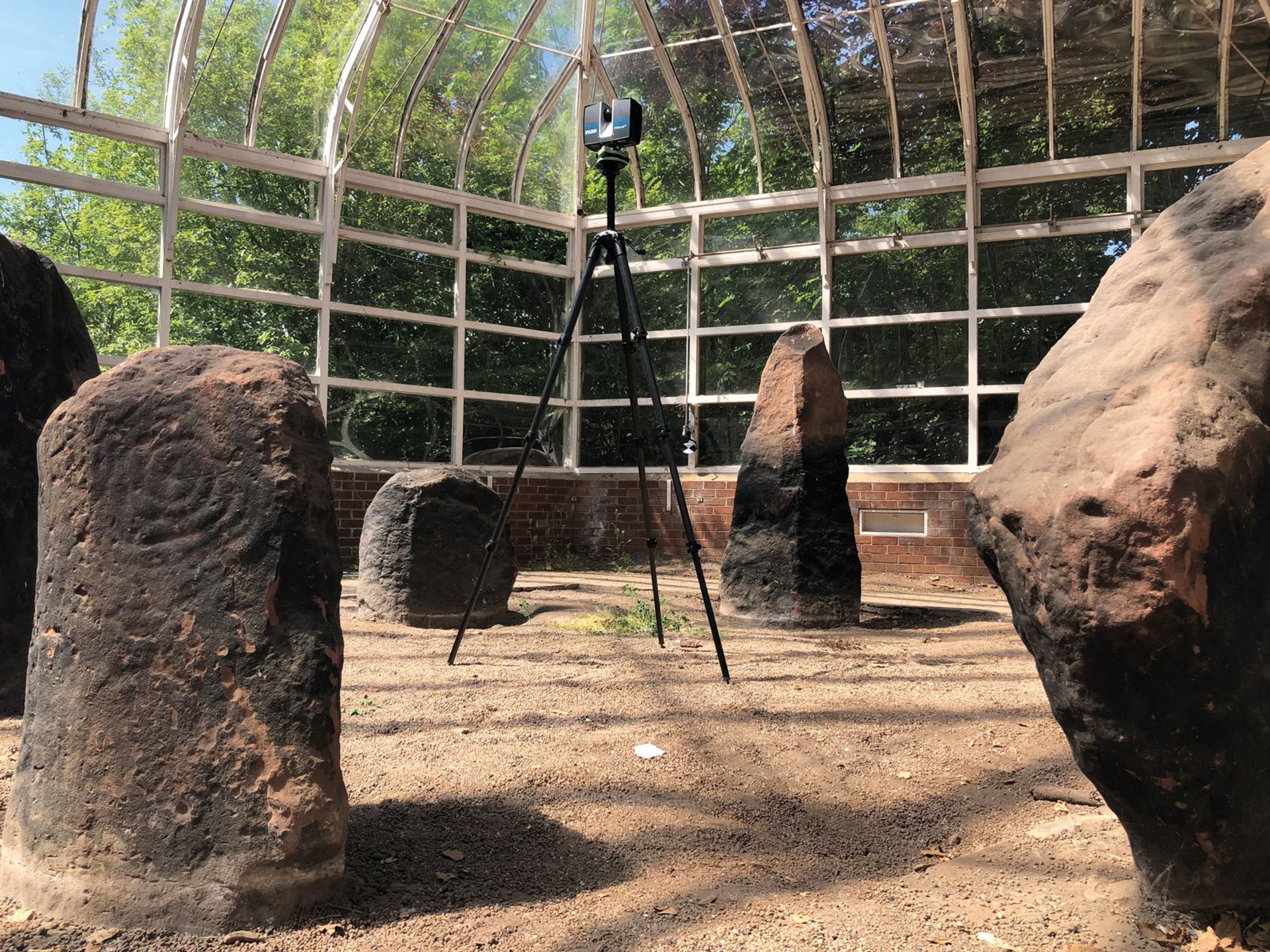 The six megaliths were 3D-scanned before treatment Courtesy of Orbis Conservation