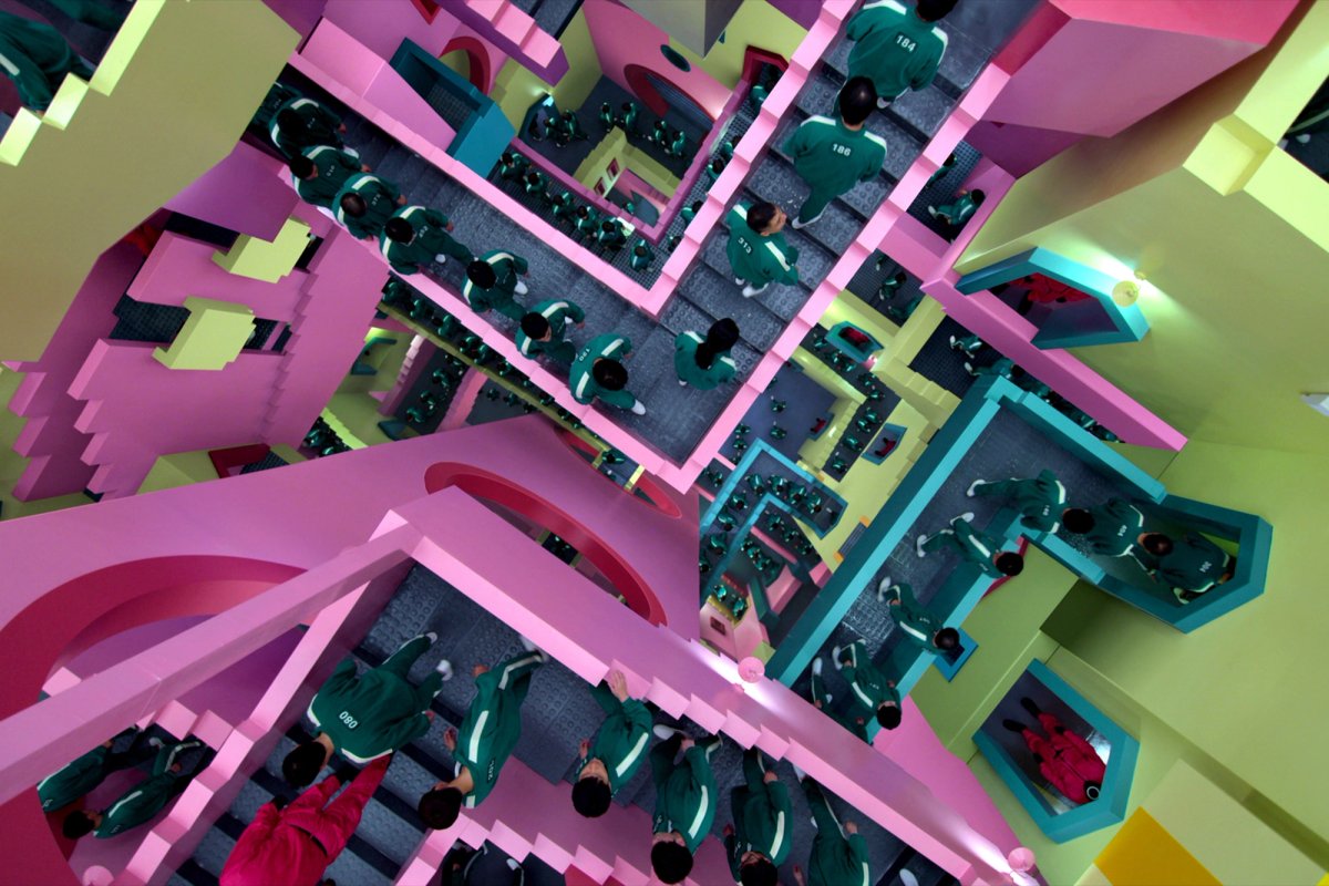 Squid Game's MC Escher-inspired staircase
Courtesy: Netflix