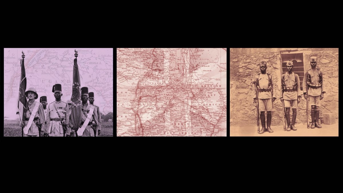 John Akomfrah's 14-18 NOW project Composite  image courtesy of Smoking Dogs Films and  Lisson Gallery. Images reproduced with the kind permission  of the Estate of Lieutenant Colonel G C Hill and IWM