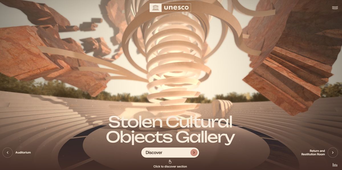 The museum is split into various sections, such as the ”auditorium”, the “stolen cultural objects gallery” and the “return and restitution room”
Copyright Unesco