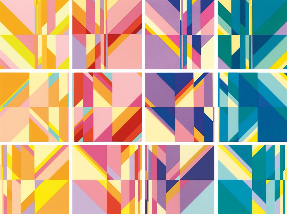 Kamal Boullata's Three Quartets (grid of 12, 1993) Courtesy of Meem Gallery