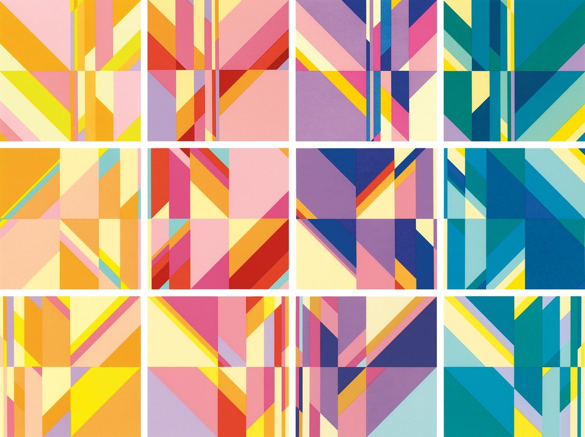 Kamal Boullata's Three Quartets (grid of 12, 1993) Courtesy of Meem Gallery