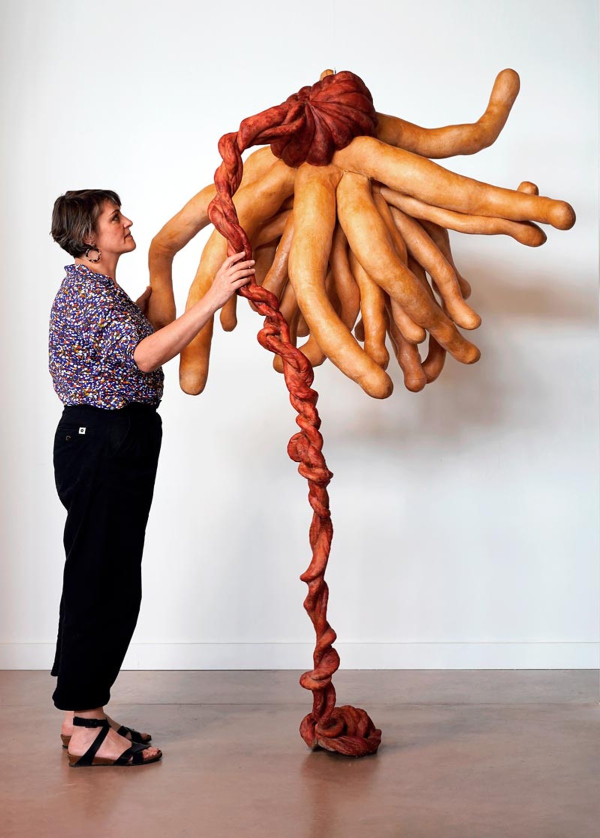 Artist Abigail Morris, shown with her 2022 work Mother Tongue, will show work at the inaugural Women in Art Fair this October in London
Courtesy of WIAF